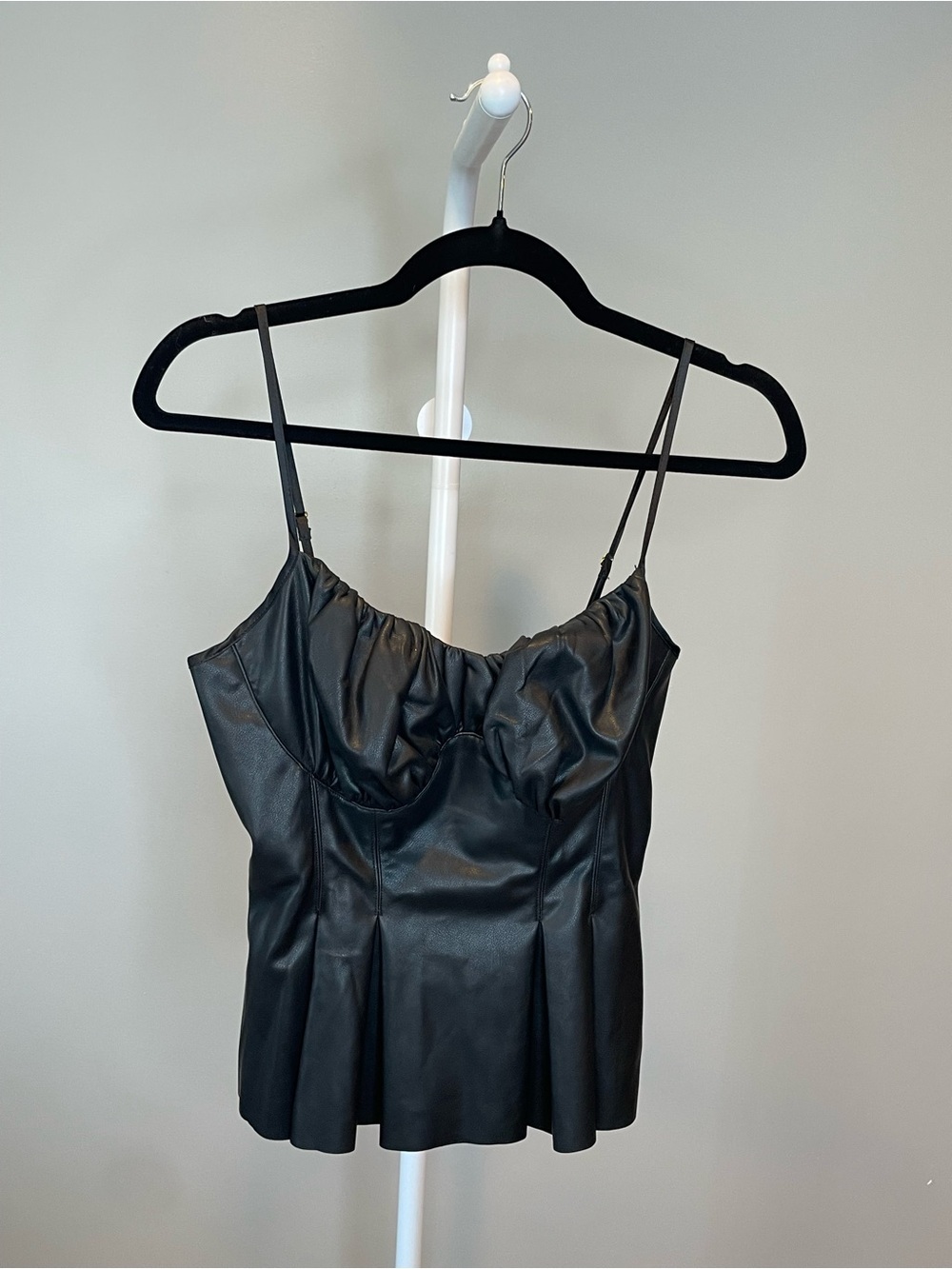 ASOS Black Faux Leather Bustier Cami Top NWT- Size 4